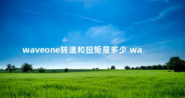 waveone转速和扭矩是多少 waveone是音乐编辑器吗